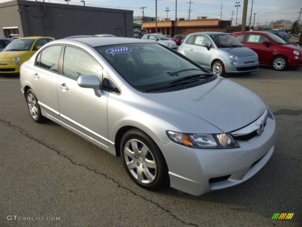 2010 Civic LX Sedan - Alabaster Silver Metallic / Gray photo #1