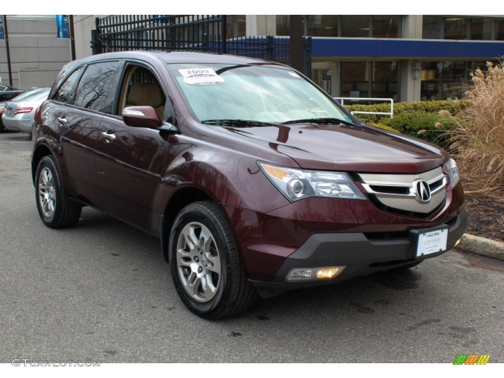 Dark Cherry Pearl 2009 Acura MDX Technology Exterior Photo #75888446