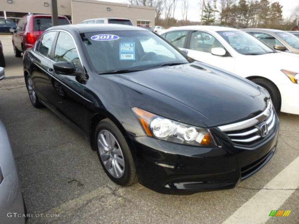 2011 Accord EX Sedan - Crystal Black Pearl / Black photo #1