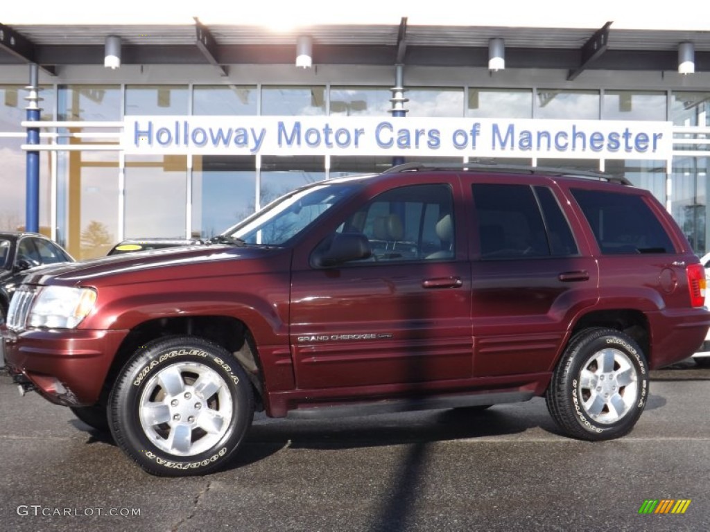 2001 Grand Cherokee Limited 4x4 - Inferno Red Crystal Pearl / Sandstone photo #1