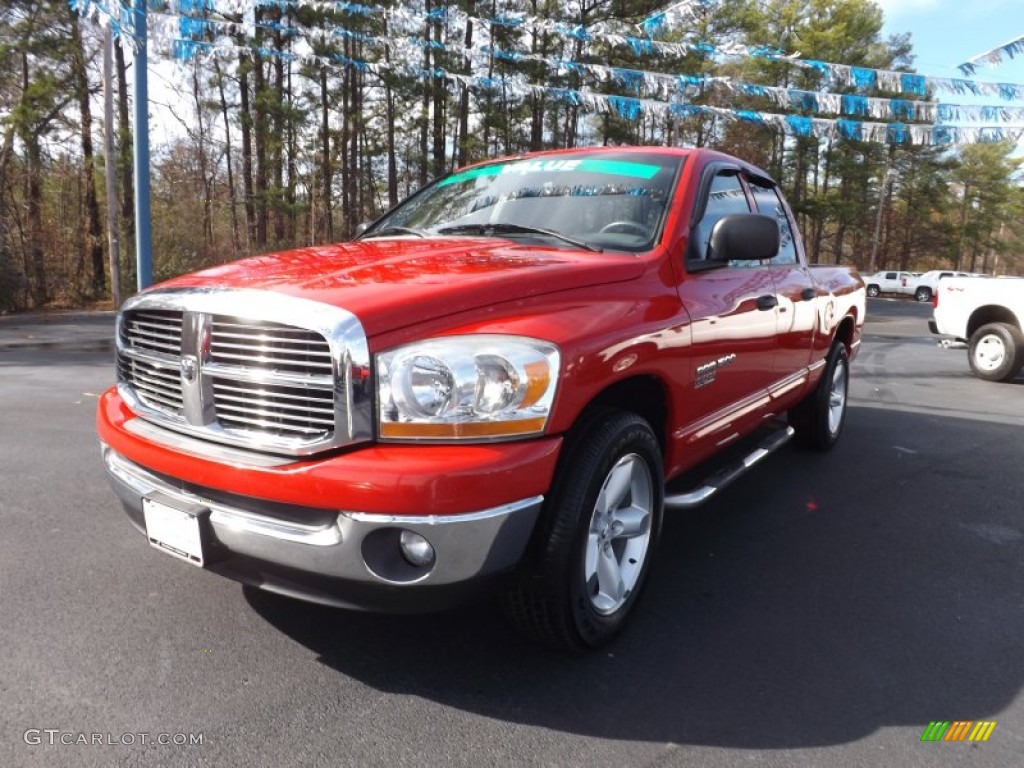 2006 Ram 1500 SLT Quad Cab - Flame Red / Medium Slate Gray photo #1