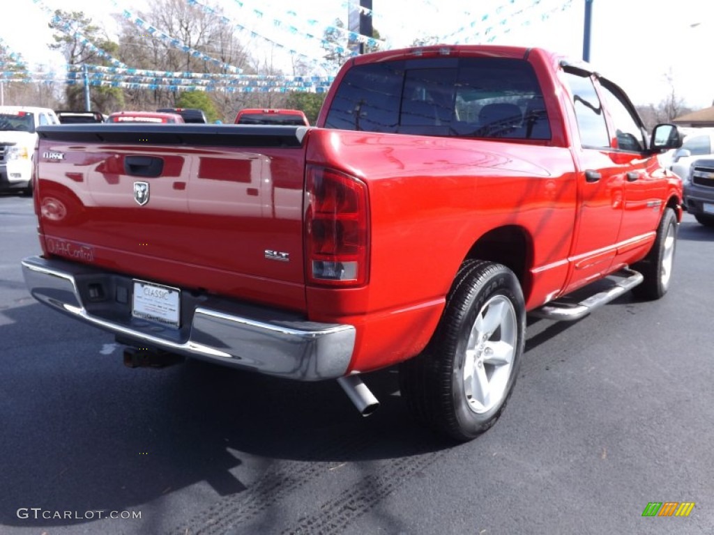 2006 Ram 1500 SLT Quad Cab - Flame Red / Medium Slate Gray photo #5