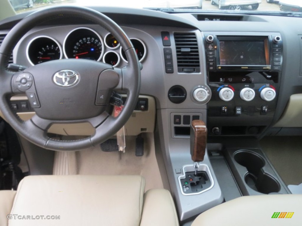 2010 Toyota Tundra Limited CrewMax Sand Beige Dashboard Photo #75898901