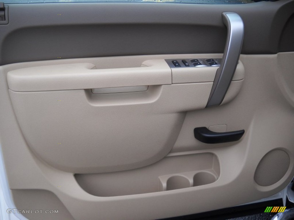 2013 Sierra 1500 SLE Crew Cab - Summit White / Very Dark Cashmere/Light Cashmere photo #7