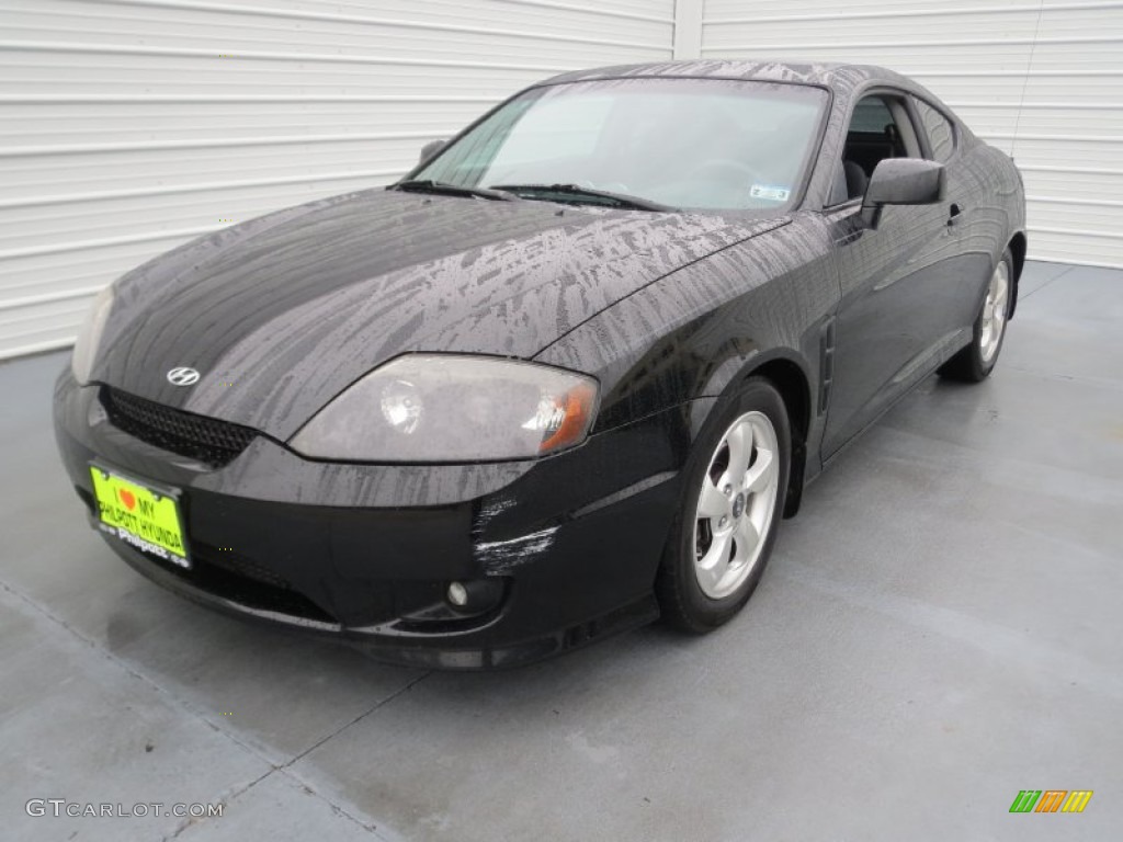 2006 Tiburon GS - Obsidian Black / Black photo #6