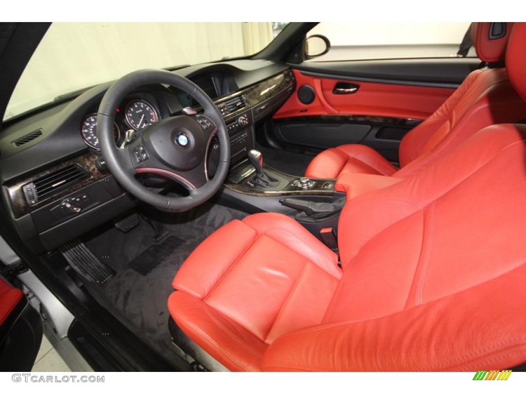 Coral Red/Black Dakota Leather Interior 2009 BMW 3 Series 335i Convertible Photo #75903209