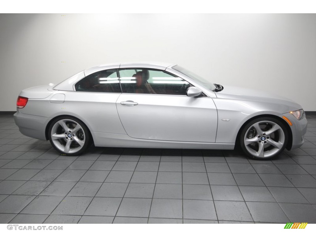 2009 3 Series 335i Convertible - Titanium Silver Metallic / Coral Red/Black Dakota Leather photo #8