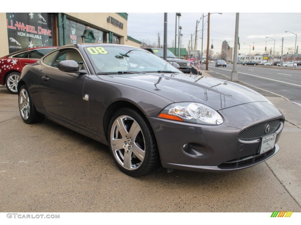 2008 XK XK8 Coupe - Pearl Grey Metallic / Ivory/Slate photo #7