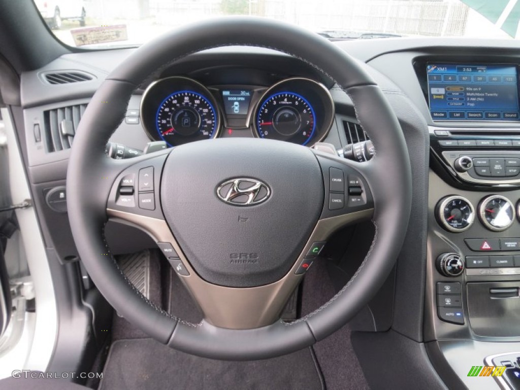 2013 Hyundai Genesis Coupe 2.0T Premium Gray Leather/Gray Cloth Steering Wheel Photo #75904295