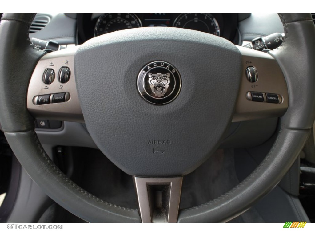 2008 Jaguar XK XK8 Coupe Ivory/Slate Steering Wheel Photo #75904337