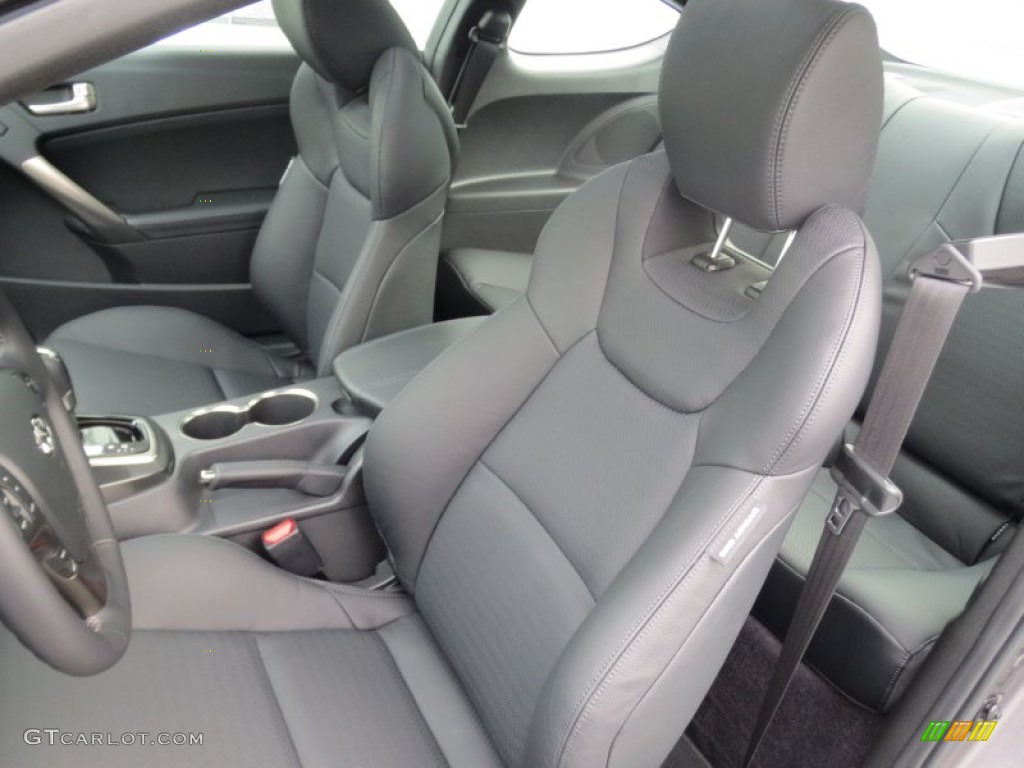 Black Leather Interior 2013 Hyundai Genesis Coupe 3.8 Grand Touring Photo #75904662