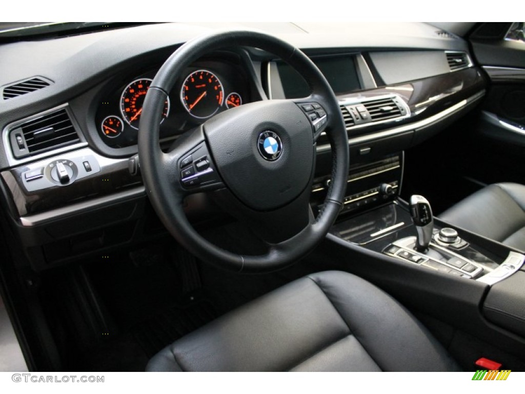 Black Interior 2011 BMW 5 Series 550i xDrive Gran Turismo Photo #75906799