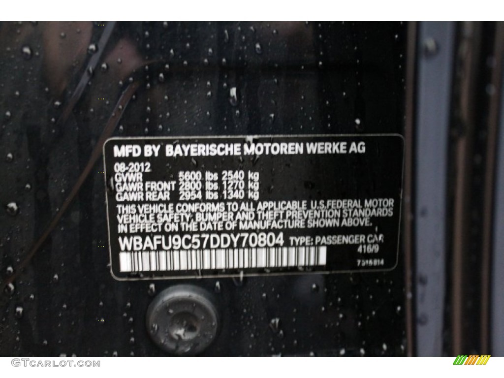 2013 5 Series Color Code 416 for Carbon Black Metallic Photo #75907139