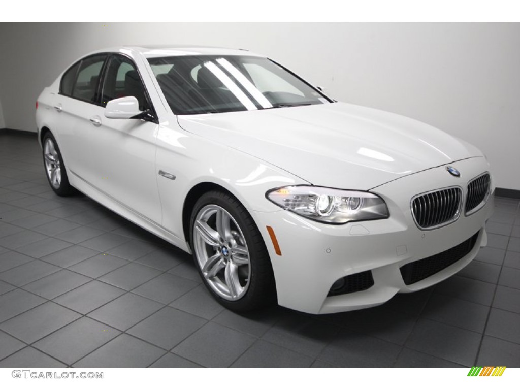 2013 5 Series 535i Sedan - Alpine White / Black photo #1