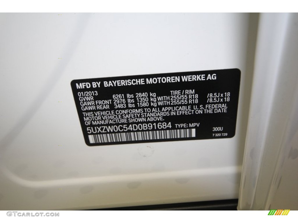 2013 X5 Color Code 300 for Alpine White Photo #75909602