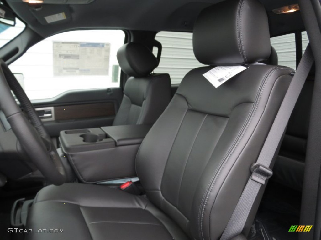 Black Interior 2013 Ford F150 Lariat SuperCrew Photo #75909681