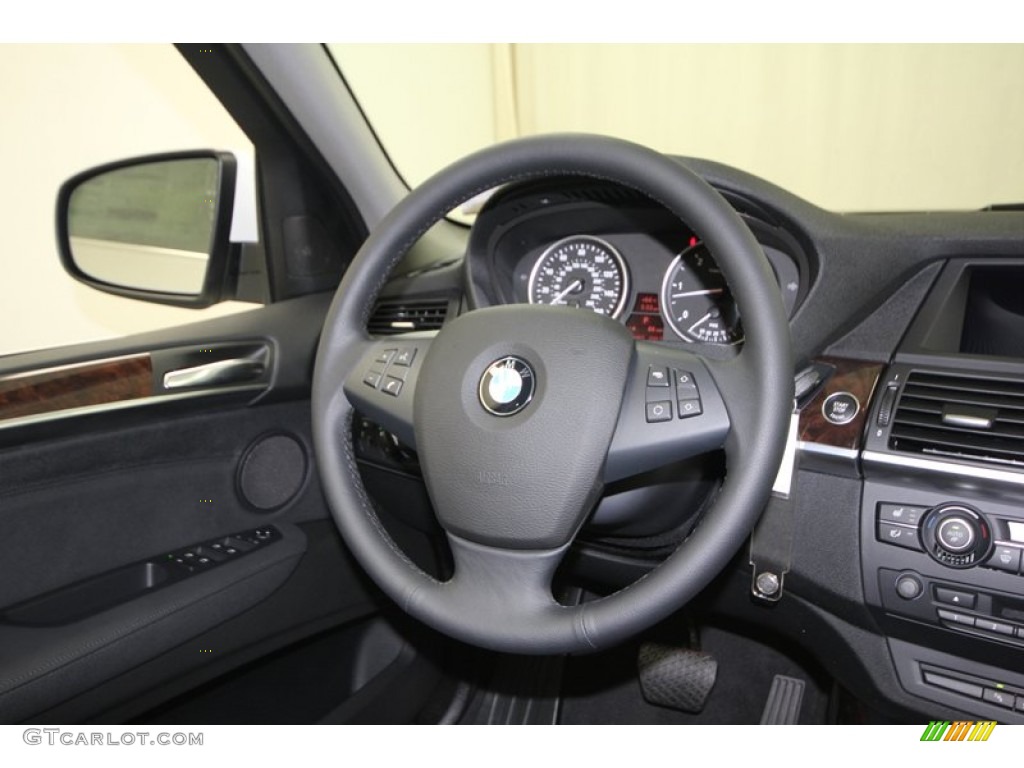 2013 BMW X5 xDrive 35d Black Steering Wheel Photo #75909857