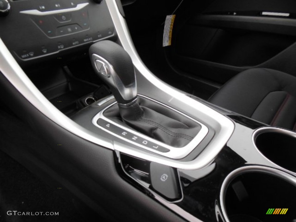2013 Fusion Hybrid SE - Ice Storm Metallic / SE Appearance Package Charcoal Black/Red Stitching photo #17