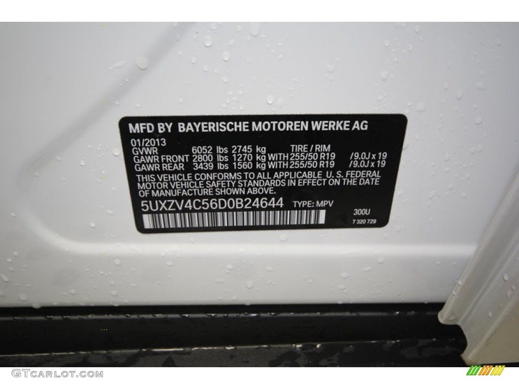 2013 X5 Color Code 300 for Alpine White Photo #75910556