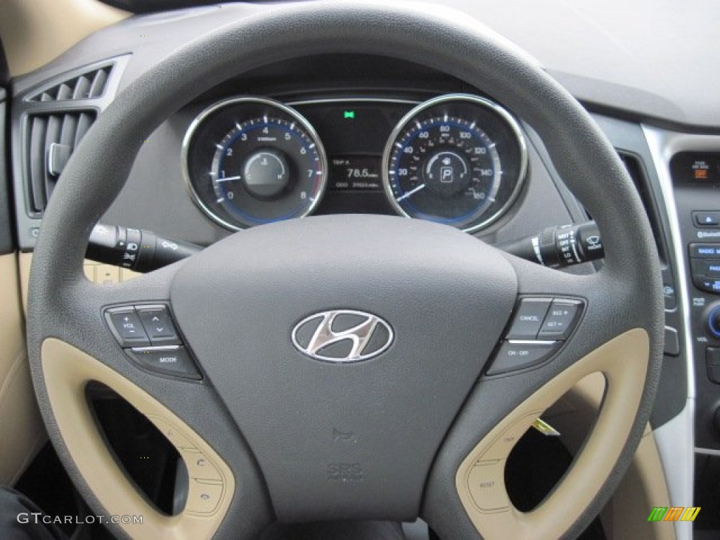 2012 Hyundai Sonata GLS Camel Steering Wheel Photo #75914553