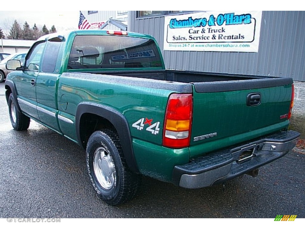 1999 Sierra 1500 SLE Extended Cab 4x4 - Meadow Green Metallic / Oak photo #4