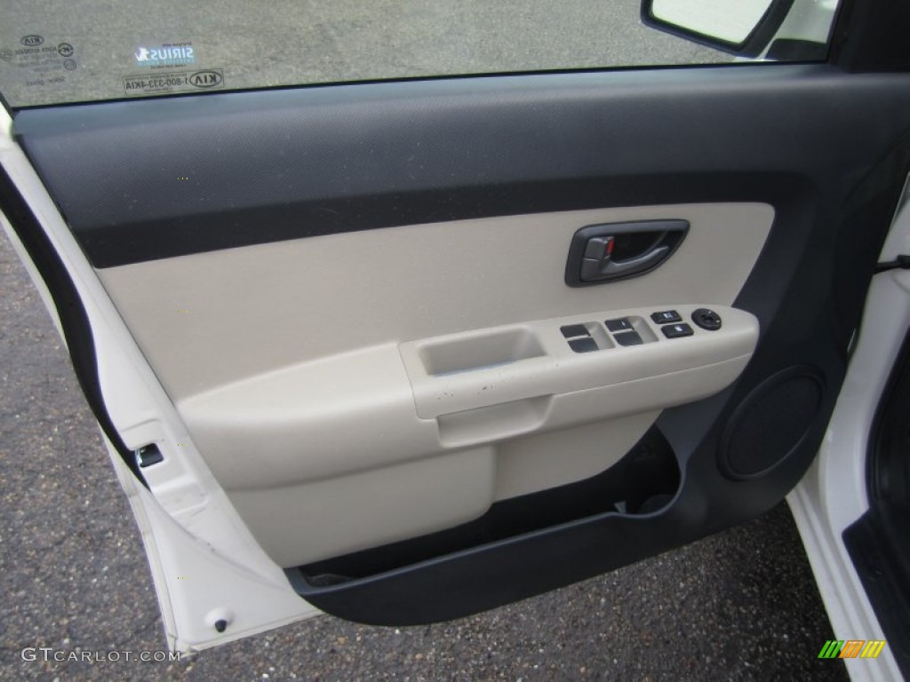 2010 Kia Soul ! Sand/Black Houndstooth Cloth Door Panel Photo #75916283