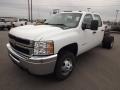 Summit White - Silverado 3500HD WT Crew Cab 4x4 Dually Chassis Photo No. 1
