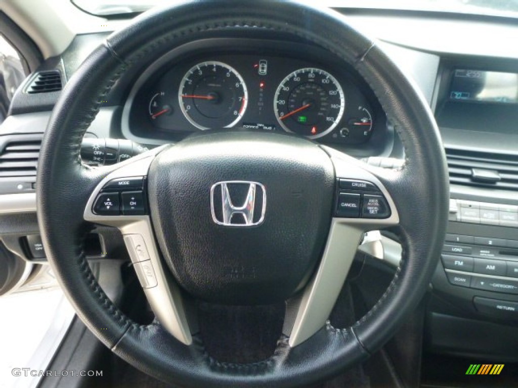 2010 Honda Accord EX-L V6 Sedan Black Steering Wheel Photo #75918932