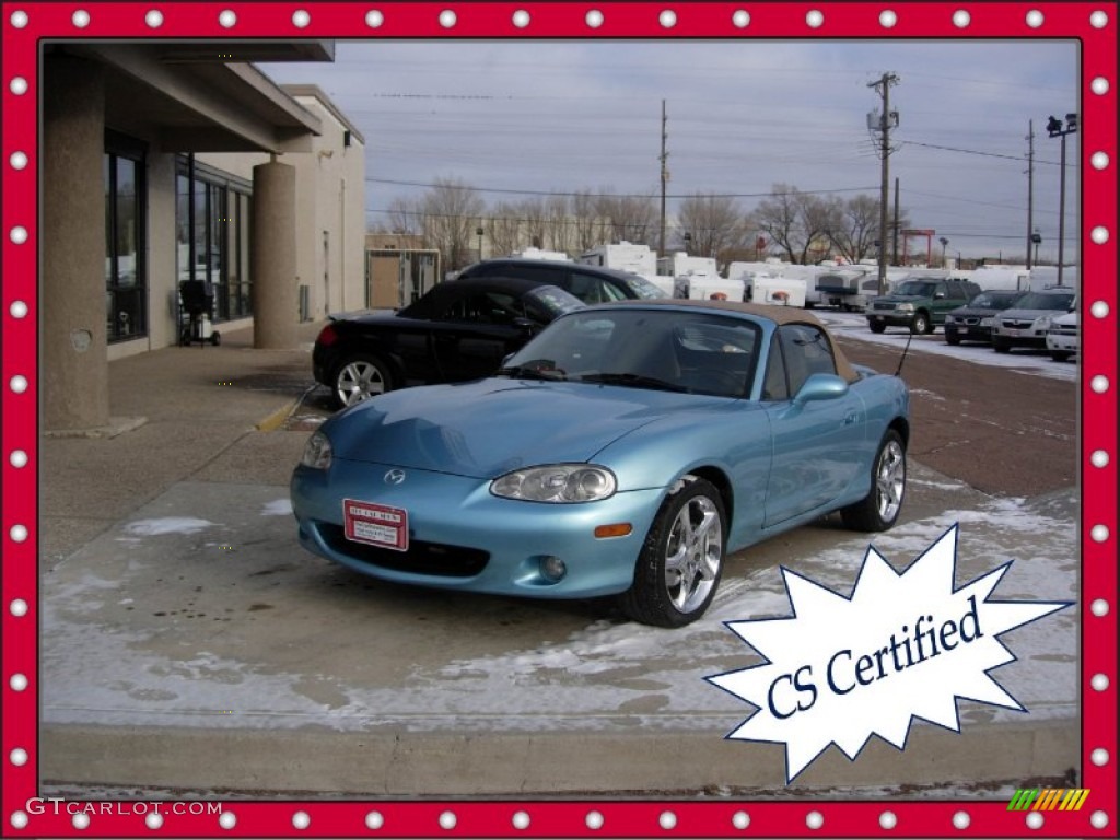 2001 MX-5 Miata LS Roadster - Crystal Blue Metallic / Tan photo #1
