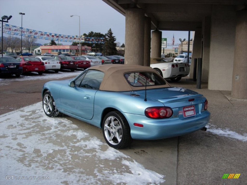 2001 MX-5 Miata LS Roadster - Crystal Blue Metallic / Tan photo #4