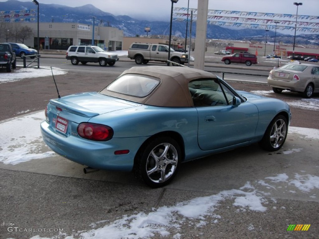 2001 MX-5 Miata LS Roadster - Crystal Blue Metallic / Tan photo #6