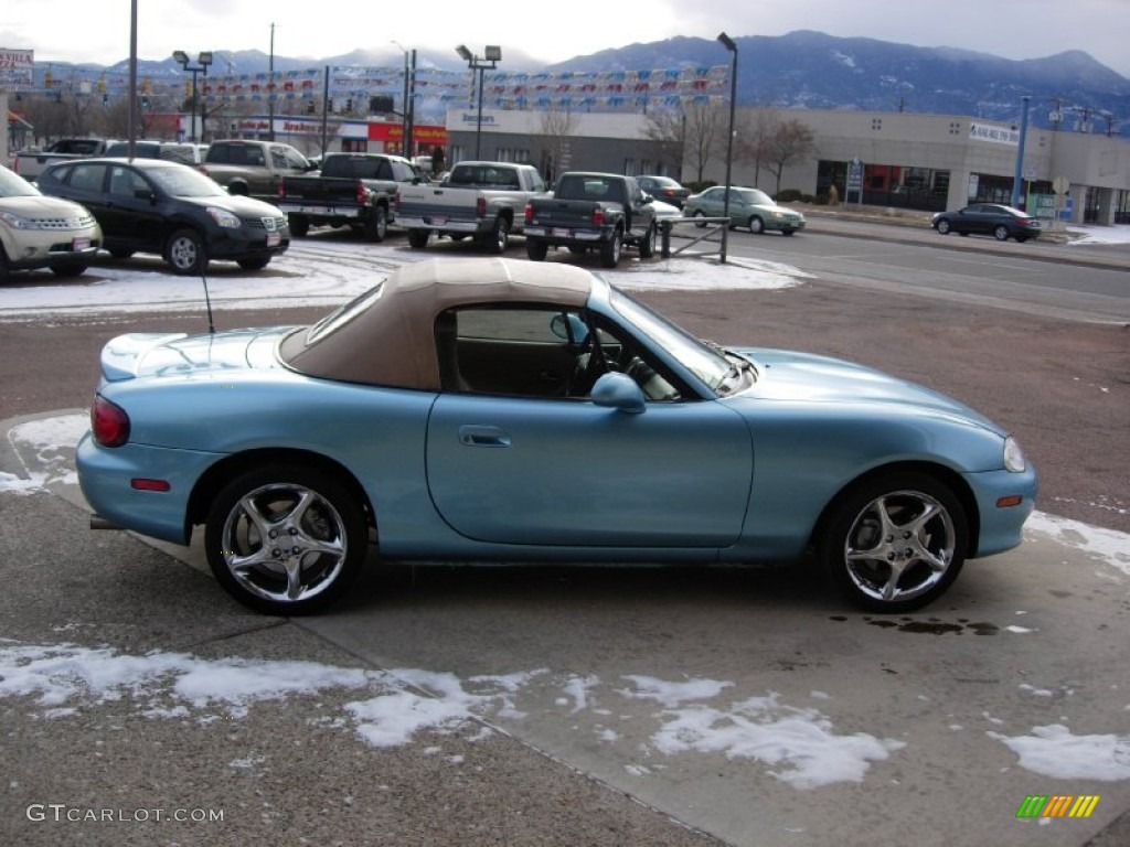 2001 MX-5 Miata LS Roadster - Crystal Blue Metallic / Tan photo #7