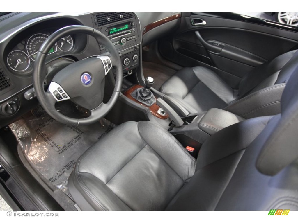 Black Interior 2008 Saab 9-3 2.0T Convertible Photo #75926182