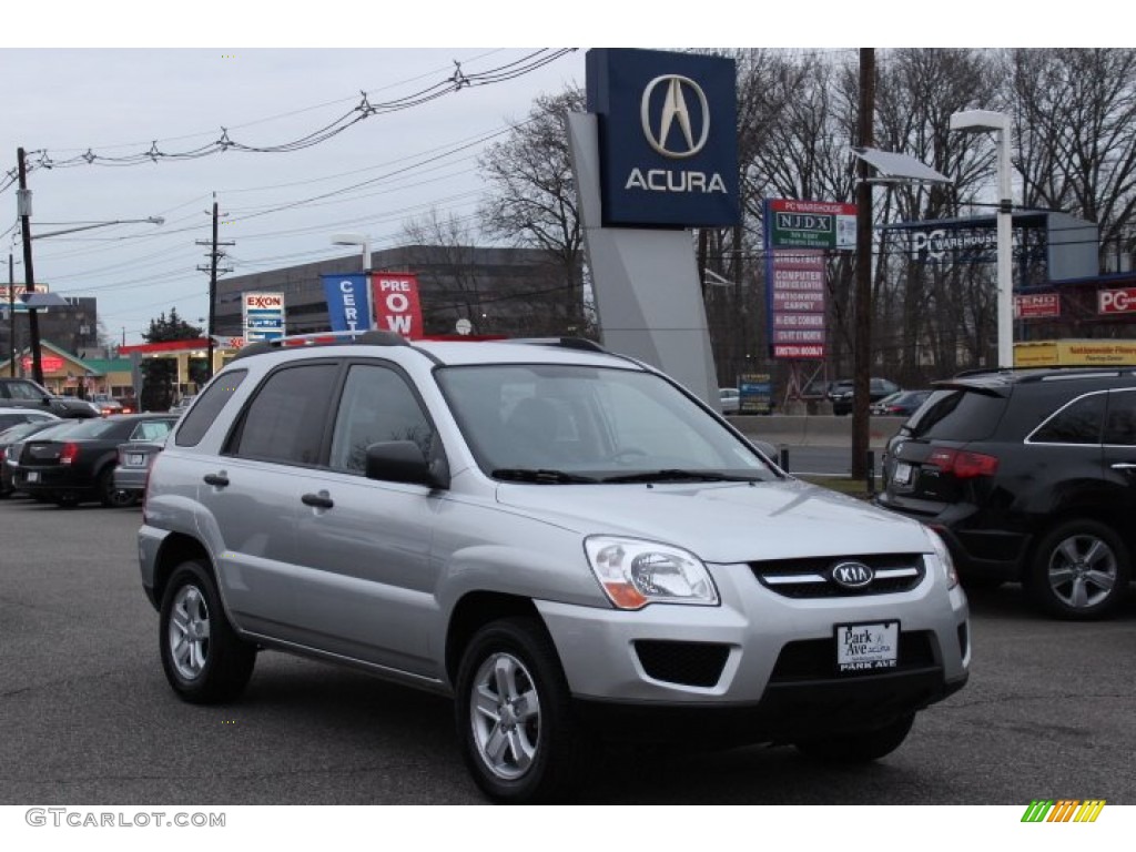 2009 Sportage LX V6 4x4 - Bright Silver / Black photo #1