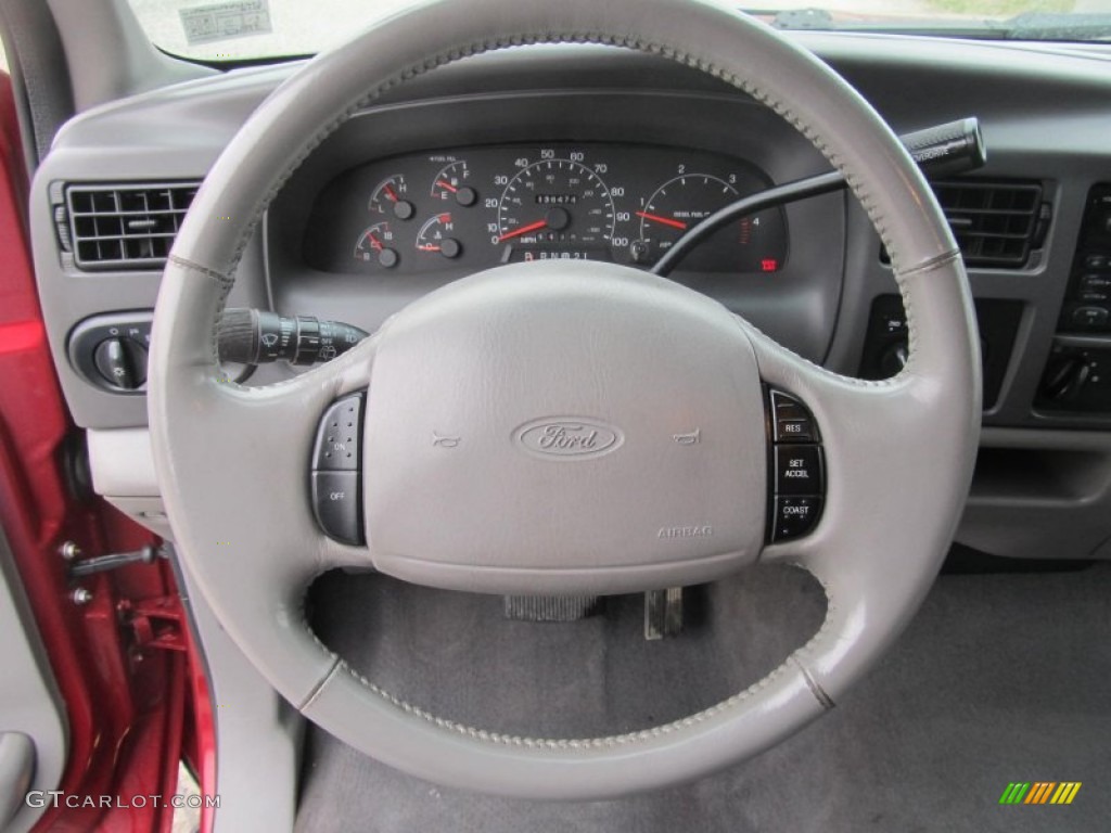 2001 Ford Excursion XLT 4x4 Medium Parchment Steering Wheel Photo #75931846