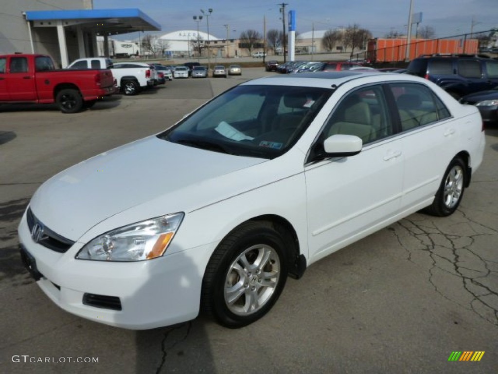 2007 Accord EX Sedan - Taffeta White / Ivory photo #8