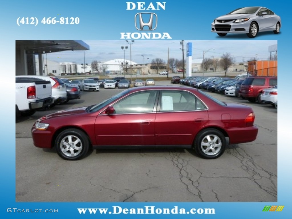 2000 Accord SE Sedan - Ruby Red Pearl / Ivory photo #1