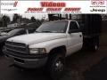 Bright White 2002 Dodge Ram 3500 ST Regular Cab 4x4 Dually Stake Truck