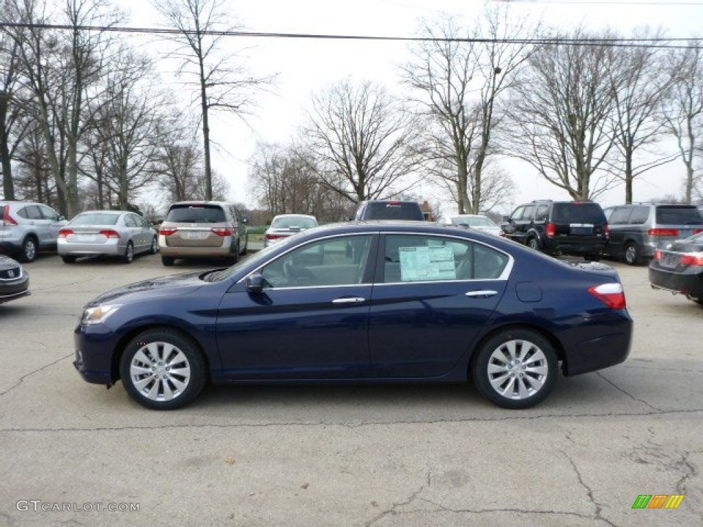 2013 Accord EX-L Sedan - Obsidian Blue Pearl / Gray photo #1