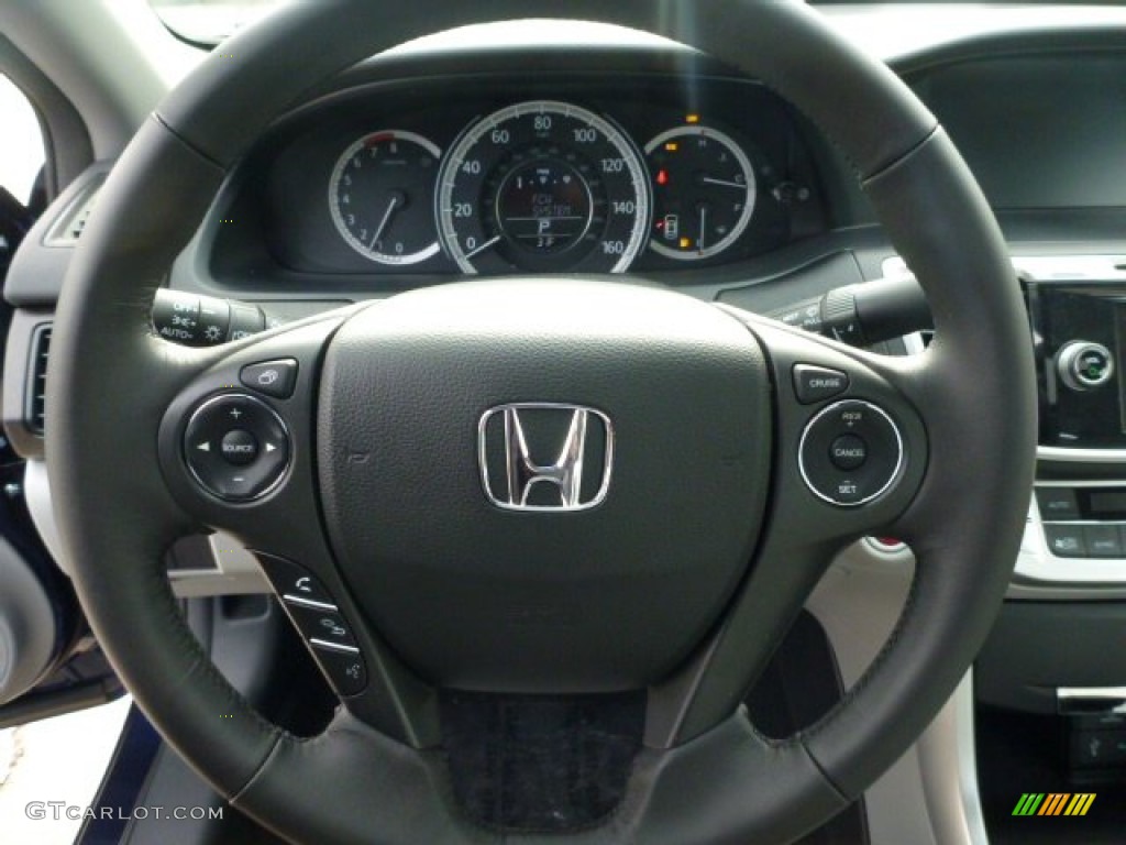 2013 Honda Accord EX-L Sedan Gray Steering Wheel Photo #75934723