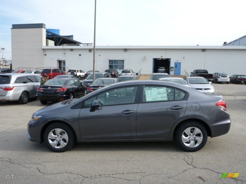 2013 Civic LX Sedan - Polished Metal Metallic / Gray photo #1