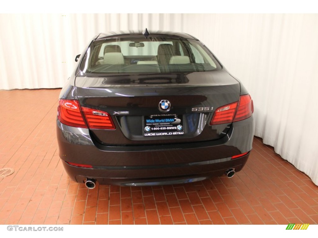 2013 5 Series 535i xDrive Sedan - Dark Graphite Metallic II / Oyster/Black photo #5