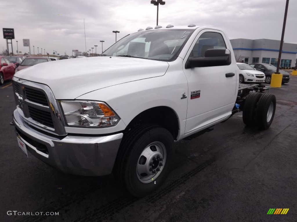 2012 Ram 3500 HD ST Regular Cab 4x4 Dually Chassis - Bright White / Dark Slate/Medium Graystone photo #1