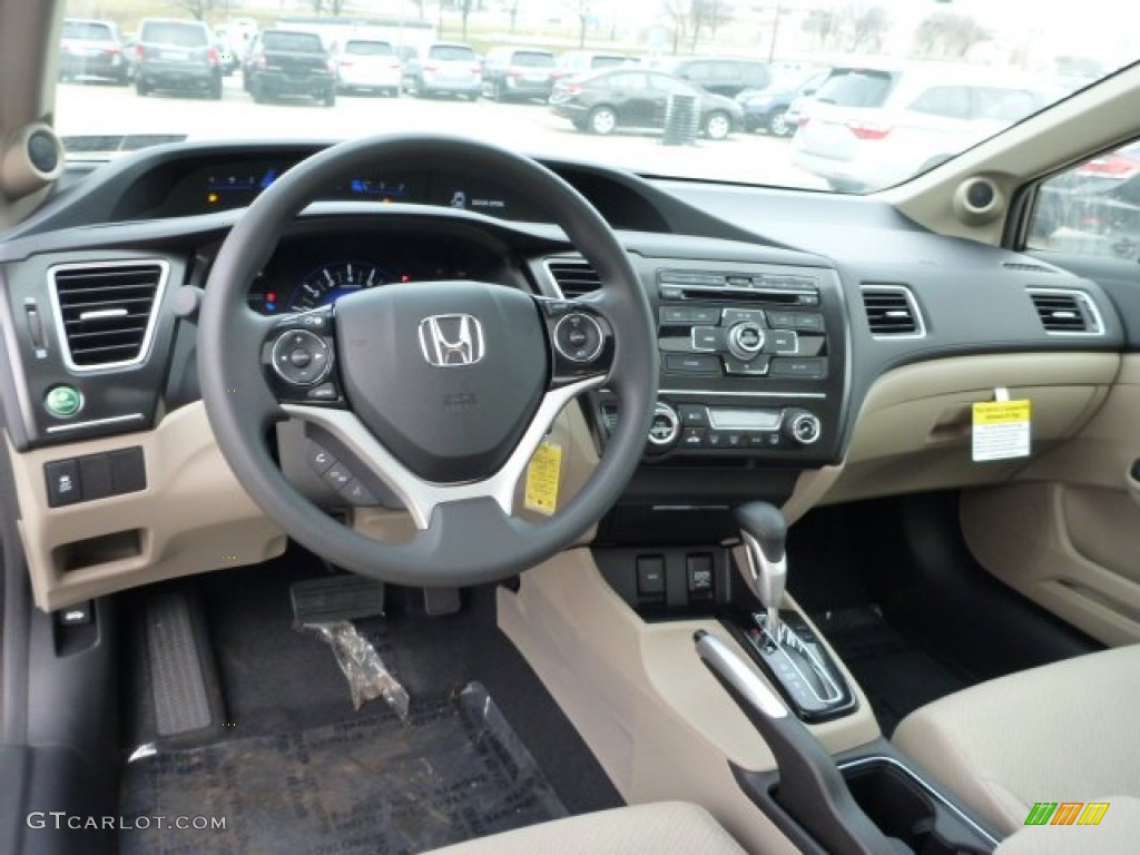 2013 Honda Civic EX Sedan Beige Dashboard Photo #75937671