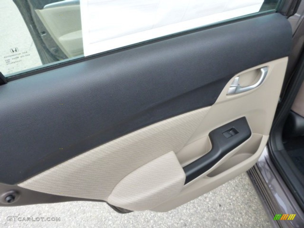 2013 Honda Civic EX Sedan Beige Door Panel Photo #75937687