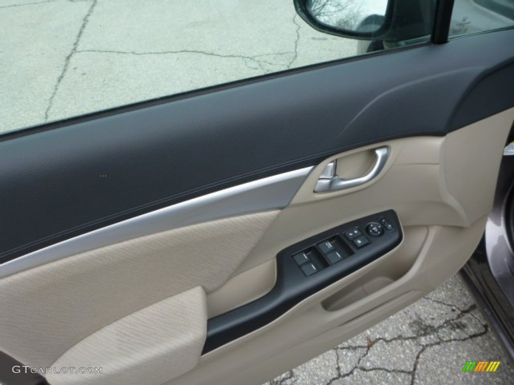 2013 Honda Civic EX Sedan Beige Door Panel Photo #75937704