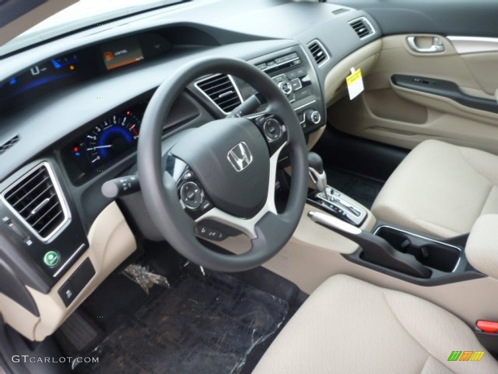 Beige Interior 2013 Honda Civic EX Sedan Photo #75937726