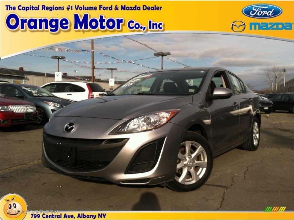 2010 MAZDA3 i Touring 4 Door - Liquid Silver Metallic / Black photo #1