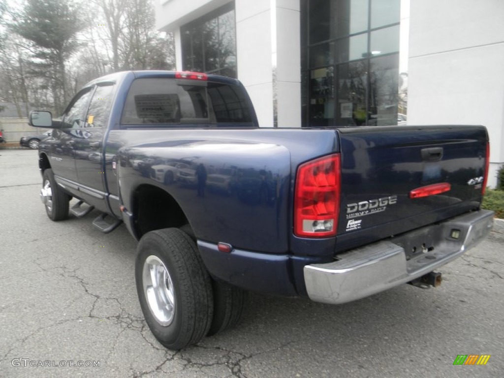 2004 Ram 3500 SLT Quad Cab 4x4 Dually - Patriot Blue Pearl / Dark Slate Gray photo #3