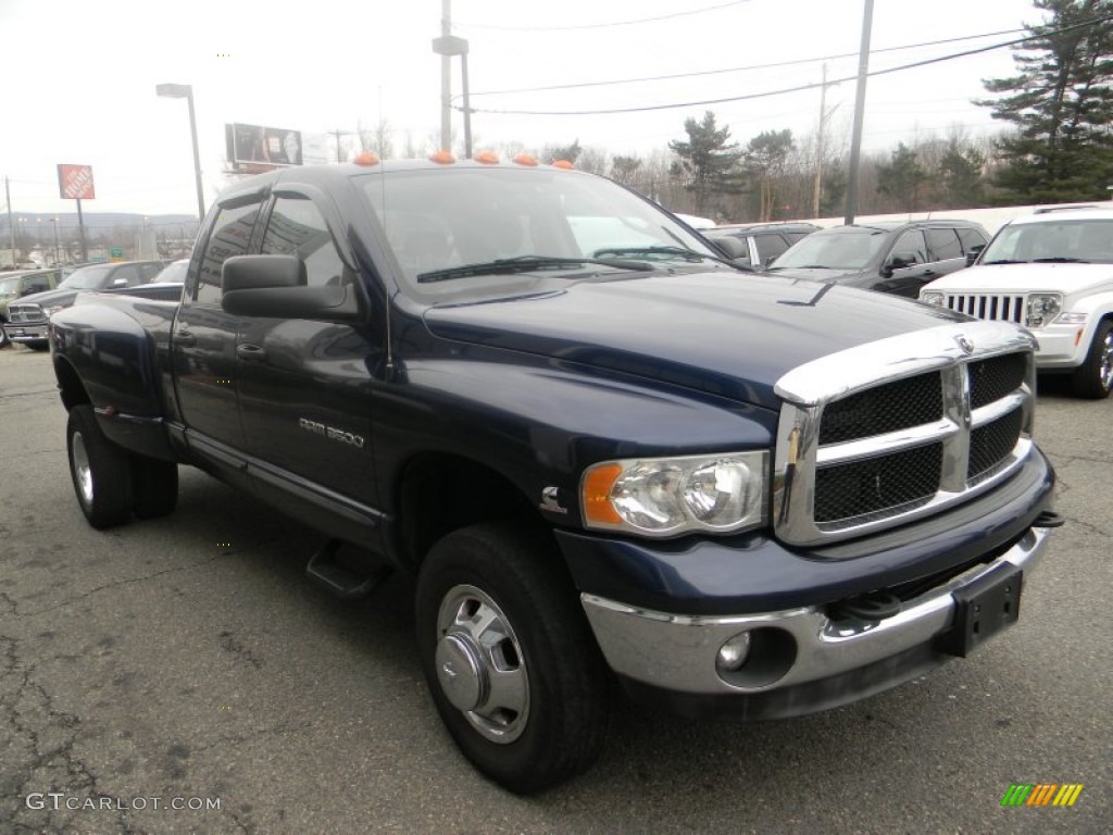 2004 Ram 3500 SLT Quad Cab 4x4 Dually - Patriot Blue Pearl / Dark Slate Gray photo #5